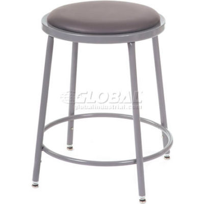 Interion® Big and Tall Steel Shop Stool - Vinyl – Gray - Pkg Qty 2
