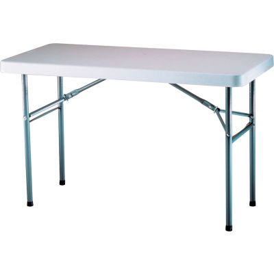 Lifetime® Adjustable Height Plastic Folding Table, 24" x 48", White