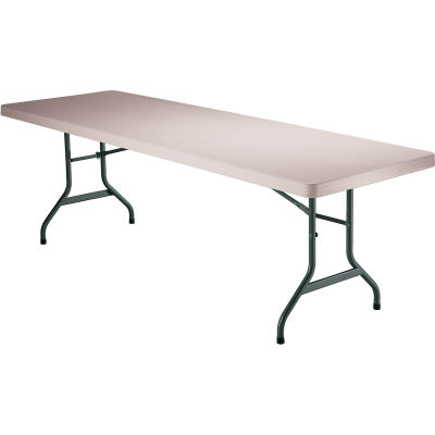 Lifetime® Portable Plastic Folding Table, 30" x 96", Almond