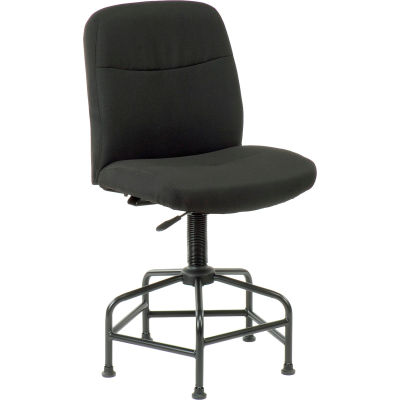 Interion® Big and Tall Stool - Fabric - Black