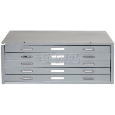 Interion® - Blueprint Flat File Cabinet – 5 Drawer - 41”W – Gray