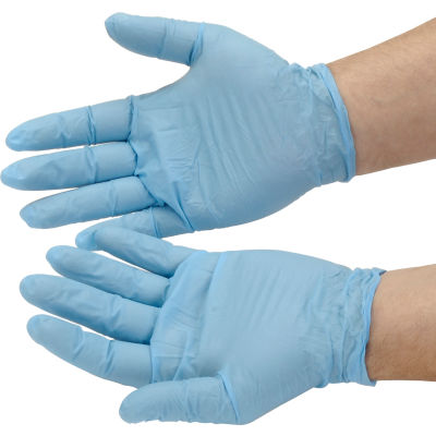 Industrial Grade Disposable Nitrile Gloves, Powdered, Medium, Blue, 100/Box, GNDR-MD-1M