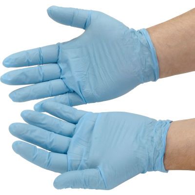 Industrial Grade Disposable Nitrile Gloves, Powdered, Large, Blue, 100/Box, GNDR-LG-1M