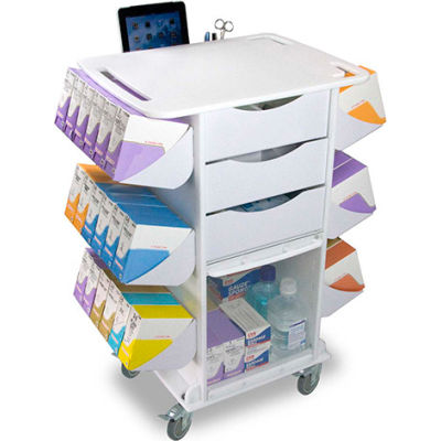TrippNT 51027 White Polyethylene Core CL Suture Procedure Cart, 27"W x 19"D x 36"H