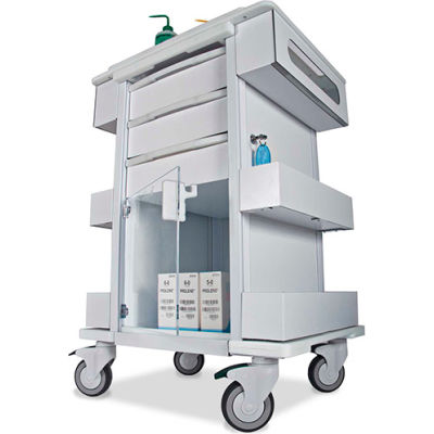 TrippNT 51463 Element 01 All Purpose Healthcare Cart, 24"W x 19"D x 36"H, White