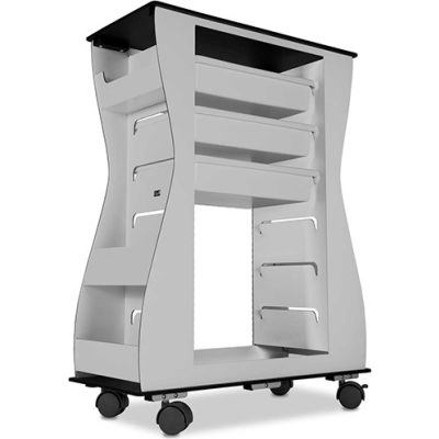 TrippNT Hourglass 2-Sided Aluminum Polyethylene Light Duty Cart, 24"W x 11"D x 32"H, Black