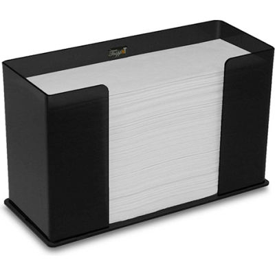 TrippNT Counter Top Acrylic Single Stack Paper Towel Dispenser, Black - 52914