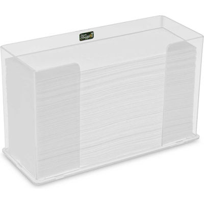 TrippNT Counter Top Acrylic Single Stack Paper Towel Dispenser, Clear - 52916