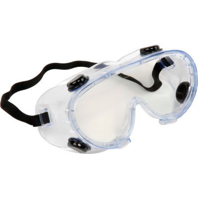 ERB™ 15147 Chemical Splash Resistant Goggles - Anti-Fog, Clear Lens, Black Straps