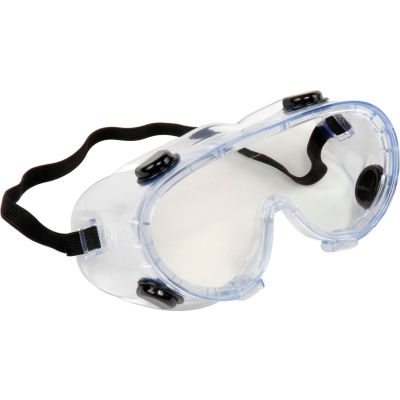 ERB 15147 Chemical Splash Resistant Goggles - Anti-Fog, Clear Lens, Black Straps