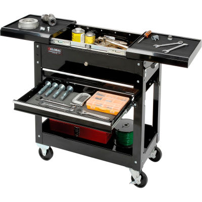 Global Industrial™ 27" 2-Drawer Tool Cart With Sliding Top