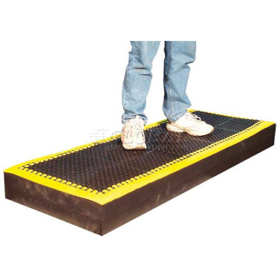 Add-A-Mat Anti-Fatigue Mat 7/8" Thick 3' x 8' Black/Yellow Border