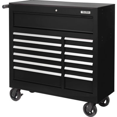 Global Industrial 42-3/8" x 18" x 38-5/8" 13 Drawer Black Roller Tool Cabinet