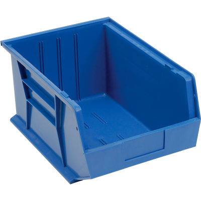 Global Industrial Plastic Stack & Hang Bin, 11"W x 16"D x 8"H, Blue - Pkg Qty 4
