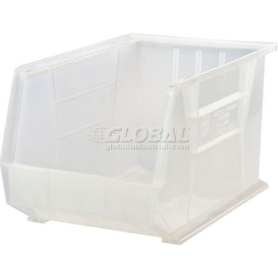 Plastic Stack and Hang Parts Storage Bin 11 x 16 x 8 Clear - Pkg Qty 4