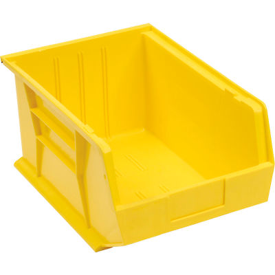 Global Industrial™ Plastic Stack & Hang Bin, 11"W x 16"D x 8"H, Yellow - Pkg Qty 4