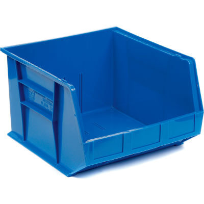 Global Industrial Plastic Stack & Hang Bin, 16-1/2"W x 18"D x 11"H, Blue - Pkg Qty 3