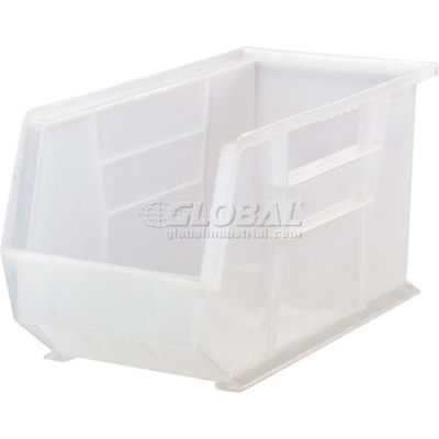 Global Industrial Plastic Stack & Hang Bin, 8-1/4"W x 18"D x 9"H, Clear - Pkg Qty 6