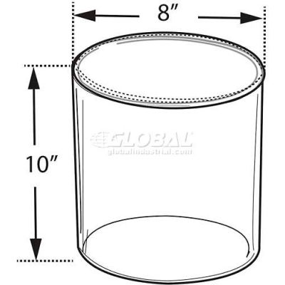 Global Approved 556810 Acrylic Cylinder, 8" x 10", Clear ,1 Piece