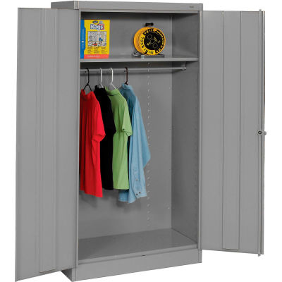 Tennsco Standard Wardrobe Cabinet 1471-MGY - 36x18x72 Medium Grey Unassembled