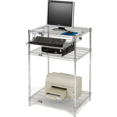 wire shelving computer desk