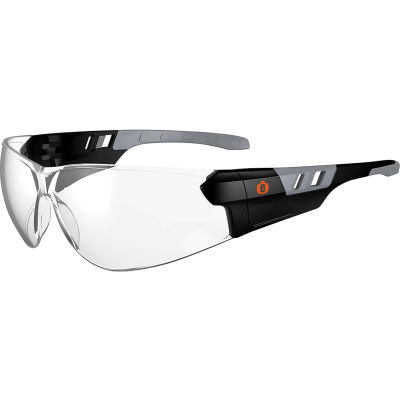 Ergodyne® Skullerz® SAGA Frameless Safety Glasses, Matte Black, Clear Lens