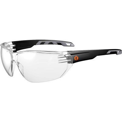 Ergodyne® Skullerz® VALI Frameless Safety Glasses, Matte Black, Clear Lens