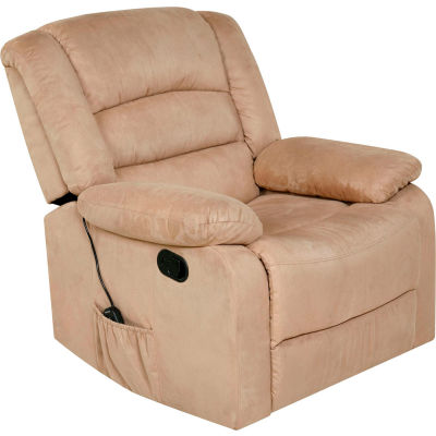 Relaxzen Rocker Massage Recliner with Heat and USB - Microfiber - Beige