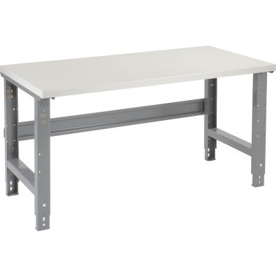Global Industrial™ 60x30 Adjustable Height Workbench C-Channel Leg - Laminate Square Edge Gray