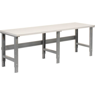 Global Industrial 96x36 Adjustable Height Workbench C-Channel Leg - Laminate Square Edge Gray