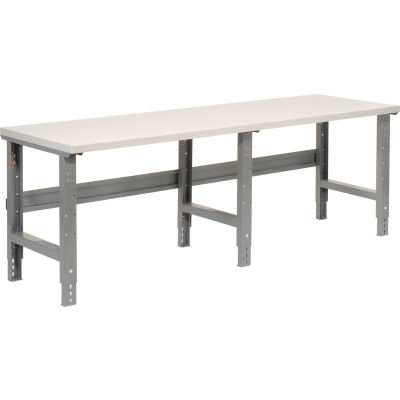Global Industrial™ 96x30 Adjustable Height Workbench C-Channel Leg - Laminate Square Edge Gray