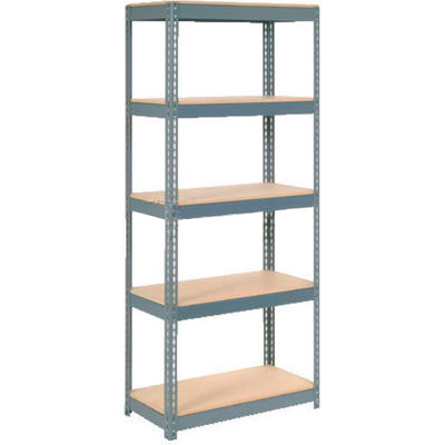 Global Industrial Extra Heavy Duty Shelving 36"W x 18"D x 84"H With 5 Shelves, Wood Deck, Gry