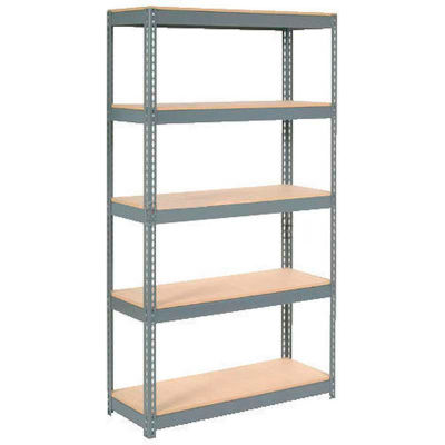 Global Industrial Extra Heavy Duty Shelving 48"W x 24"D x 60"H With 5 Shelves, Wood Deck, Gry