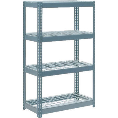 Global Industrial Extra Heavy Duty Shelving 36"W x 18"D x 60"H With 4 Shelves, Wire Deck, Gry