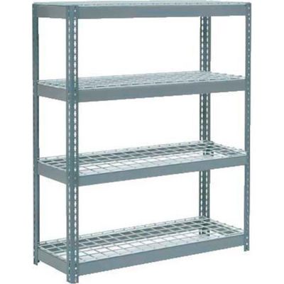 Global Industrial™ Extra Heavy Duty Shelving 48"W x 18"D x 72"H With 4 Shelves, Wire Deck, Gry