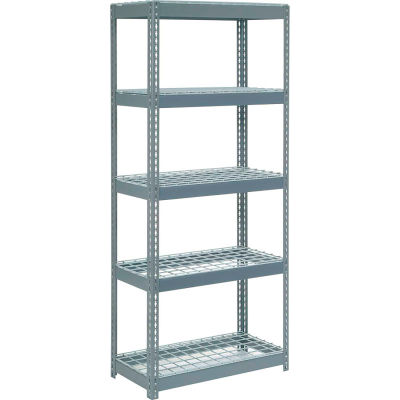 Global Industrial™ Extra Heavy Duty Shelving 36"W x 18"D x 60"H With 5 Shelves, Wire Deck, Gry