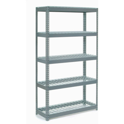 Global Industrial Extra Heavy Duty Shelving 48"W x 24"D x 60"H With 5 Shelves, Wire Deck, Gry