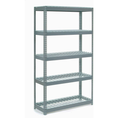 Global Industrial™ Extra Heavy Duty Shelving 48"W x 24"D x 84"H With 5 Shelves, Wire Deck, Gry