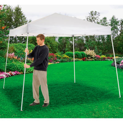 Global Industrial™ Portable Pop-Up Canopy, Slant-Leg, 10'L x 10'W x 8'11"H, White