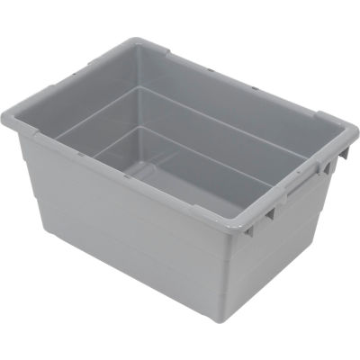 Quantum Cross Stack Nest Tub TUB2417-12 - 23-3/4 x 17-1/4 x 12 Gray - Pkg Qty 6