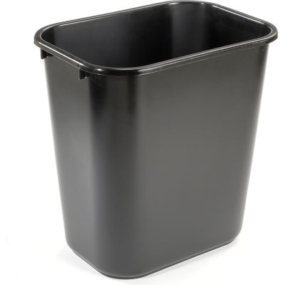 7 Gallon Rubbermaid Plastic Wastebasket - Black