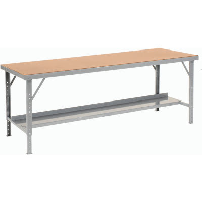 Global Industrial Heavy Duty Workbench w/ Hardboard Square Edge Top, 96"W x 48"D, Gray