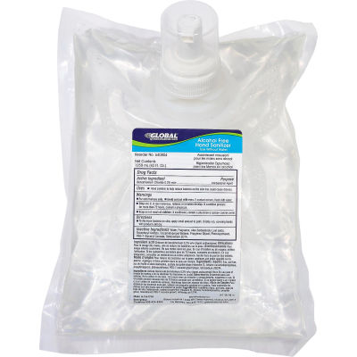 Global Industrial Instant Hand Sanitizer Alcohol Free 1200ml Foam Refill - 6 Refills/Case