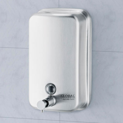Global Industrial Stainless Steel Vertical Liquid Soap Dispenser - 1000 ml