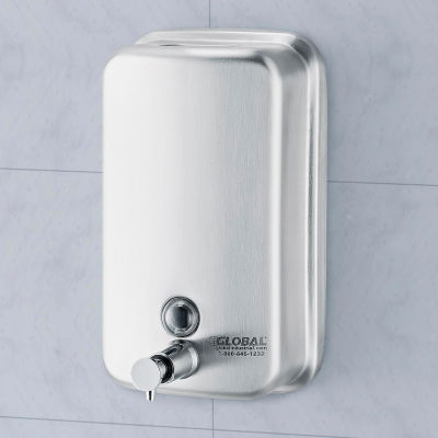 Global Industrial™ Stainless Steel Vertical Liquid Soap Dispenser - 1000 ml