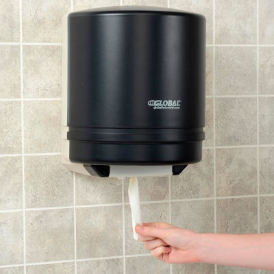 Global Industrial Center Pull Paper Towel Dispenser, Smoke Gray/Beige