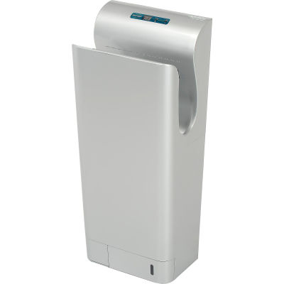 Global Industrial High Velocity Vertical Automatic Hand Dyer W/ HEPA Filter, Silver, 110-120V