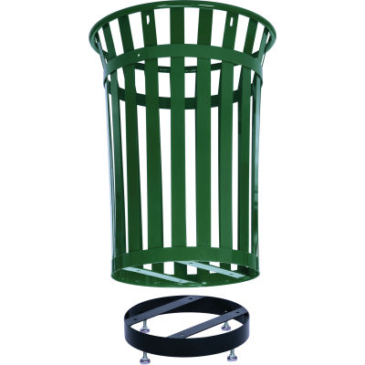 Global Industrial Metal Slatted Trash Receptacle Base - Black