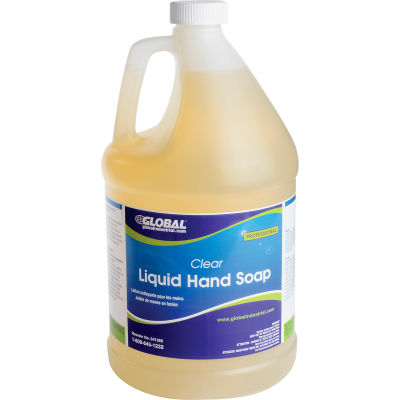 Global Industrial Liquid Hand Soap, Clear - Case Of Four 1 Gallon Bottles