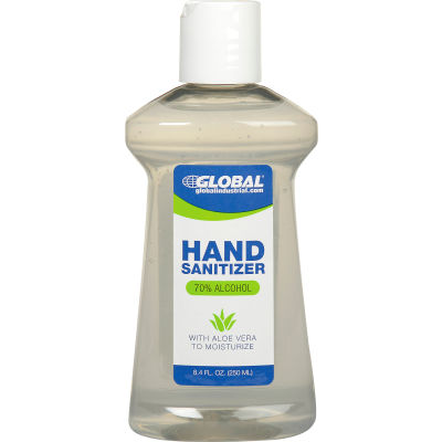 Global Industrial Alcohol Gel Hand Sanitizer - 8.45 oz. Disc Top Bottle - Pkg Qty 24